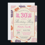 Inbjudan till blommigt 30års födelsedag Rosa ros<br><div class="desc">Inbjudan till blommigt 30års födelsedag. Rosa Lila Orange Ro. Kvinnor,  Dam,  Flickans födelsedag. 13:e 15:e 16:e 18:e 20:e 30:e 40:e 60:e 70:e 80:e 90:e 100:e,  alla åldrar. Om du vill göra ytterligare anpassningar klickar du på knappen "Anpassa" och användor verktyg som är utformat för att ändra mallen.</div>