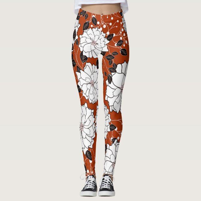 Inbjudan till blommigt: Abstrakt Bröllop Leggings (Framsida)