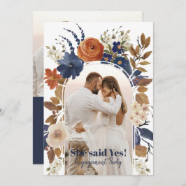 Inbjudan till blommigt Arch 2 Photo Förlovningsfes