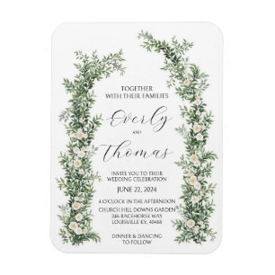 Inbjudan till blommigt Arch-bröllop Magnet