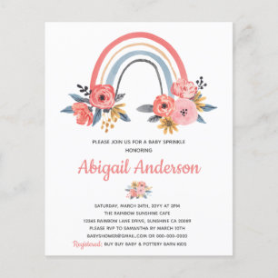 Inbjudan till Blommigt av budgeterad Sprinkle-regn Flygblad