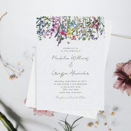 Inbjudan till Blommigt av för elegant Wildblomsfä
