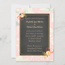 Inbjudan till Blommigt av ljusfärgfull korallpersi