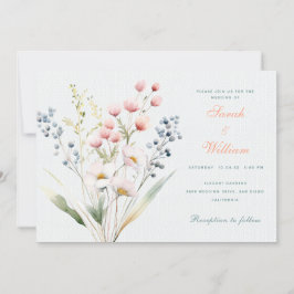 Inbjudan till blommigt av romantisk pastel-bröllop