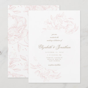 Inbjudan till Blommigt av romantiskt Elegant  Sket
