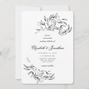 Inbjudan till Blommigt av romantiskt Elegant  Sket