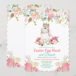 Inbjudan till Blommigt av vattenfärg för påskägg H