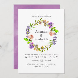 Inbjudan till Blommigt av vattenfärg i vår bröllop