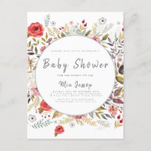Inbjudan till blommigt Baby Shower Flicka