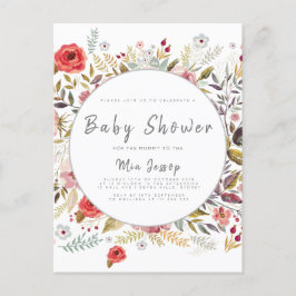Inbjudan till blommigt Baby Shower Flicka