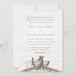 Inbjudan till blommigt Beach Driftwood Wedding