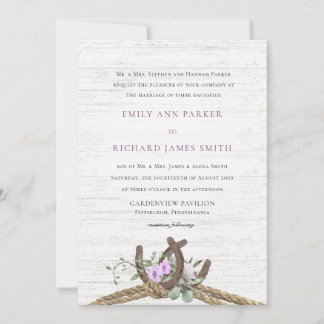 Inbjudan till blommigt Beach Driftwood Wedding