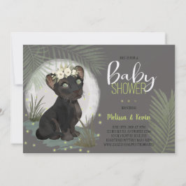 Inbjudan till blommigt Black Panther Jungle Baby S