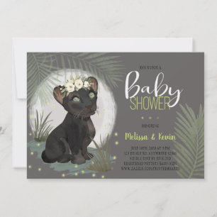 Inbjudan till blommigt Black Panther Jungle Baby S