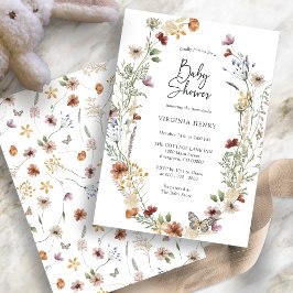 Inbjudan till blommigt Boho Baby Shower