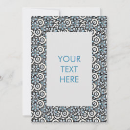 Inbjudan till Blommigt Boho Mönster-kort med tomt 