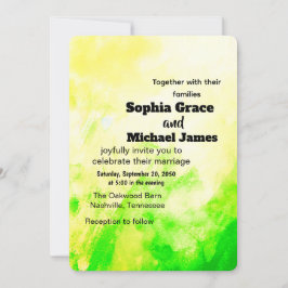 Inbjudan till Blommigt-bröllop i färg | Vattenfärg