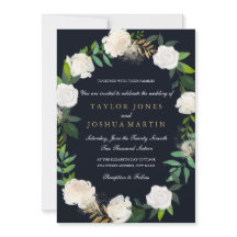  inbjudan till  blommigt-bröllop med Guld-flotta