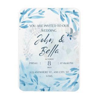 Inbjudan till blommigt Bröllop spara datum Magnet