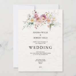 Inbjudan till blommigt Bröllop Stationery