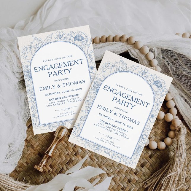 Inbjudan till blommigt Chinoiserie Förlovningsfest (Skapare uppladdad)