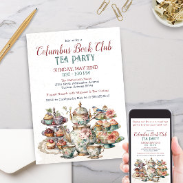 Inbjudan till blommigt Elegant Tea Party-gruppen F