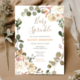 Inbjudan till blommigt Fall Baby Sprinkle