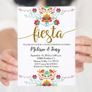 Inbjudan till blommigt Fiesta Par Shower