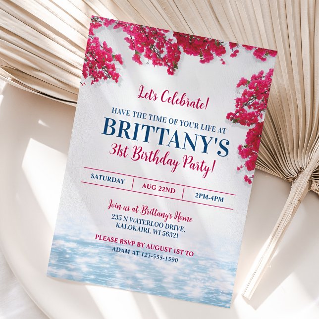 Inbjudan till Blommigt för Medelhavsområdet i Grek (Mediterranean Greece Floral Invitation)