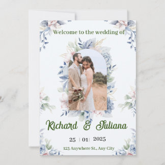 Inbjudan till Blommigt för romatisk vattenfärg"