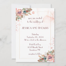 Inbjudan till blommigt för romsk vattenfärg