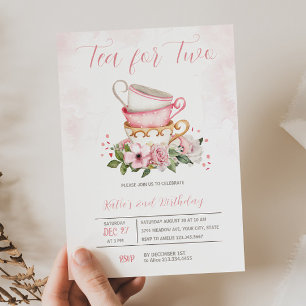 Inbjudan till Blommigt för tea 2:a födelsedagen