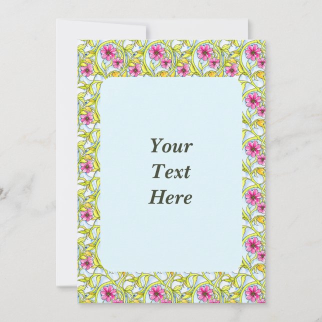 Inbjudan till Blommigt för vattenfärgen elegant Ar (Framsida)