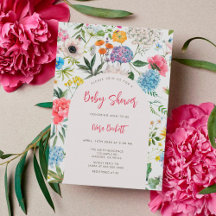 Inbjudan till blommigt Garden Arch Baby Shower
