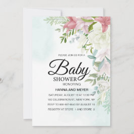 Inbjudan till blommigt Girl Baby Shower