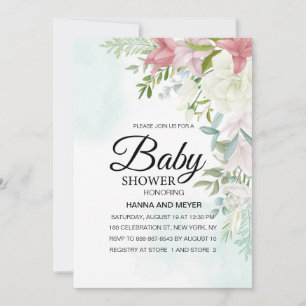 Inbjudan till blommigt Girl Baby Shower