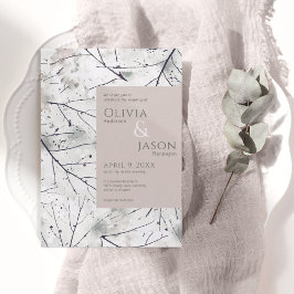  inbjudan till blommigt Grått Watercolor-