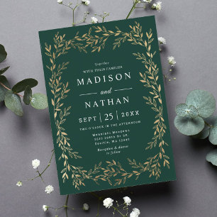 Inbjudan till blommigt Guld Victorian Wedding