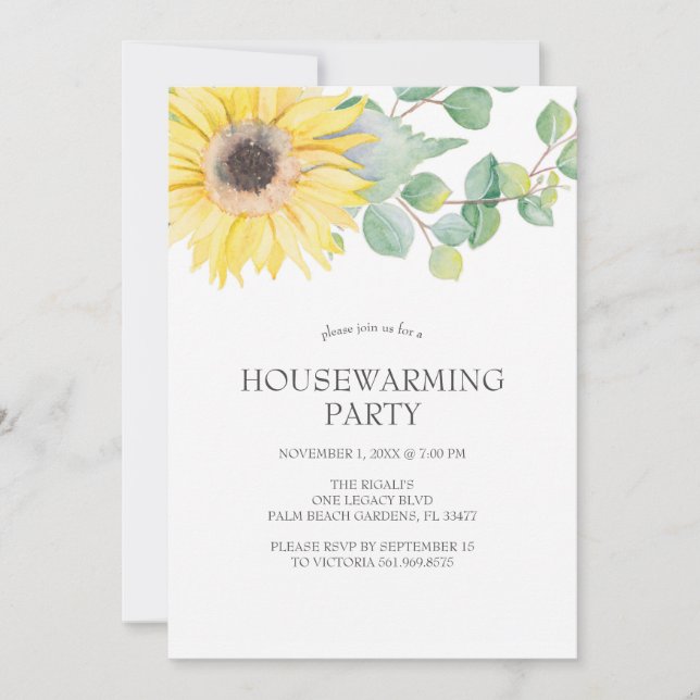 Inbjudan till blommigt House-uppvärmning (Framsida)