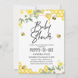 Inbjudan till blommigt Humla Theter Baby Shower