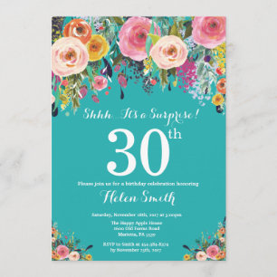 Inbjudan till Blommigt i 30års födelsedag