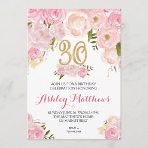 Inbjudan till Blommigt i 30års födelsedag