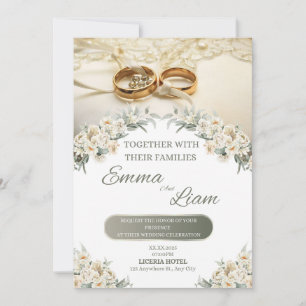Inbjudan till Blommigt i elegant - Emma & Liam