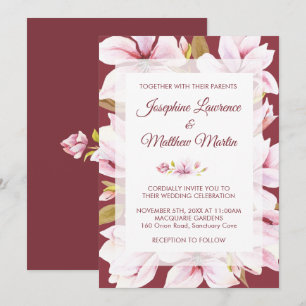 Inbjudan till Blommigt i Magnolia Burgundy