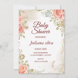 Inbjudan till blommigt Kön Neutral Baby Shower