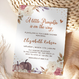 Inbjudan till blommigt Little Pumpkin Fall Baby Sh