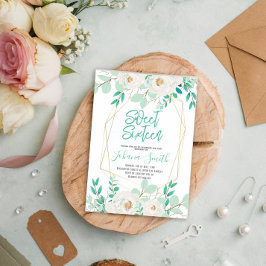 Inbjudan till blommigt Mint Blue Sweet sixteen Bir