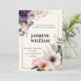 🌹 inbjudan till  Blommigt och plommonbröllop 💐 �