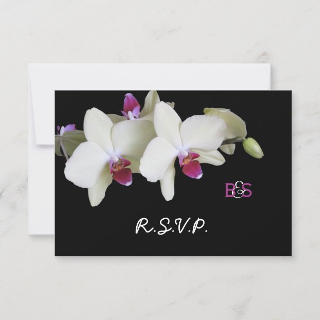 Inbjudan till blommigt Orchid OSA Wedding och Mono (Framsida)