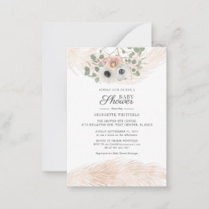 Inbjudan till blommigt Pampas Grass Girl Baby Show